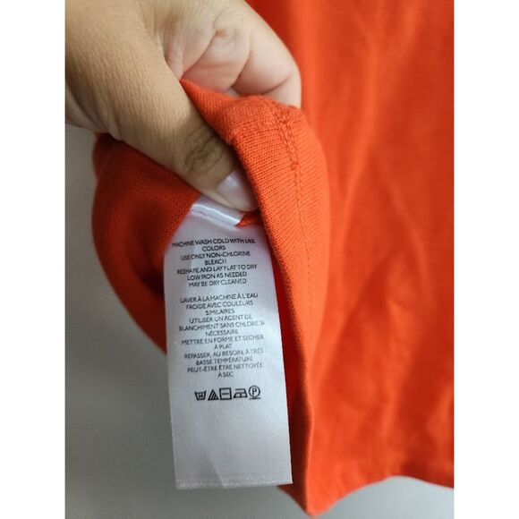 Maeve by Anthropologie "Newport" Orange/Red 100% Cotton Polo Top size Medium - Picture 9 of 10